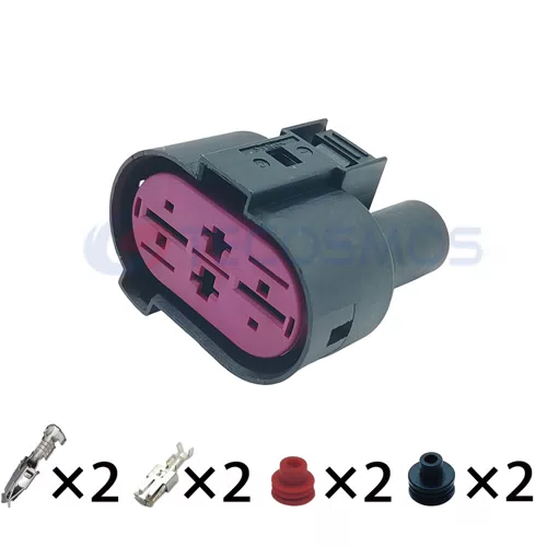 Waterproof IP66 Copper Contact ABS/Nylon Housing 4-Pin Female Electronic Fan Plug for Car Wire Connections 1J0906234 - image 3